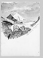 Matterhorn from Zmutt Glacier, Zermatt, recto (from "Splendid Mountain Watercolours" Sketchbook), John Singer Sargent (American, Florence 1856–1925 London), Watercolor and graphite on off-white wove paper, American