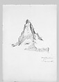 Matterhorn, Zermatt (from "Splendid Mountain Watercolours" Sketchbook), John Singer Sargent (American, Florence 1856–1925 London), Graphite on off-white wove paper, American