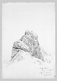 Riffelhorn from Zmutt Glacier, Zermatt, (from "Splendid Mountain Watercolours" Sketchbook), John Singer Sargent (American, Florence 1856–1925 London), Graphite on off-white wove paper, American