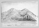 Mountain Study (from Switzerland 1869 Sketchbook), John Singer Sargent (American, Florence 1856–1925 London), Graphite and watercolor on off-white wove paper, American