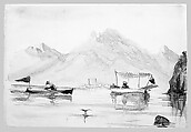 Mountain Study (from Switzerland 1869 Sketchbook), John Singer Sargent (American, Florence 1856–1925 London), Graphite and watercolor on off-white wove paper, American