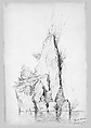 Serbelloni, Bellagio (from Switzerland 1869 Sketchbook), John Singer Sargent (American, Florence 1856–1925 London), Graphite on off-white wove paper, American
