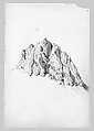 Mountain Study (from Switzerland 1869 Sketchbook), John Singer Sargent (American, Florence 1856–1925 London), Graphite and watercolor on off-white wove paper, American
