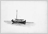 Boat (from Switzerland 1869 Sketchbook), John Singer Sargent (American, Florence 1856–1925 London), Watercolor and graphite on off-white wove paper, American