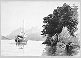 Lake of Lecco (from Switzerland 1869 Sketchbook), John Singer Sargent (American, Florence 1856–1925 London), Watercolor, gouache, and graphite on off-white wove paper, American