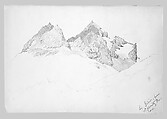 Piz Julier from St. Moritz (from Switzerland 1869 Sketchbook), John Singer Sargent (American, Florence 1856–1925 London), Graphite on off-white wove paper, American