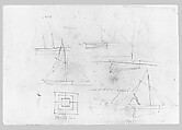 Sailboats; Geometrical Design (from Switzerland 1869 Sketchbook), John Singer Sargent (American, Florence 1856–1925 London), Graphite on off-white wove paper, American