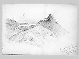 Piz Albris and Glacier du Paradis, St. Moritz,(from Switzerland 1869 Sketchbook), John Singer Sargent (American, Florence 1856–1925 London), Watercolor and graphite on off-white wove paper, American