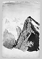 Mountain Study (from Switzerland 1869 Sketchbook), John Singer Sargent (American, Florence 1856–1925 London), Graphite and watercolor on off-white wove paper, American