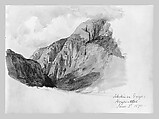 Schöllinen Gorge, Hospenthal (from Switzerland 1870 Sketchbook), John Singer Sargent (American, Florence 1856–1925 London), Watercolor and graphite on off-white wove paper, American