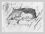Lion Monument, Lucerne (from Switzerland 1870 Sketchbook), John Singer Sargent (American, Florence 1856–1925 London), Graphite on off-white wove paper, American