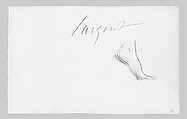 Foot of a Javanese Dancer (from Sketchbook of Javanese Dancers), John Singer Sargent (American, Florence 1856–1925 London), Graphite on off-white wove paper, American