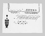 Classical Ornament and Greek Lekythoi (from Scrapbook), John Singer Sargent (American, Florence 1856–1925 London), Pen and ink on off-white wove paper, American