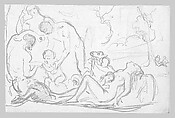 The Nurture of Bacchus (from Scrapbook), John Singer Sargent (American, Florence 1856–1925 London), Graphite on off-white wove paper, American