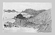 Rocky Coast (from Scrapbook), John Singer Sargent (American, Florence 1856–1925 London), Watercolor and graphite on off-white wove paper, American
