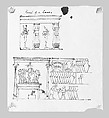 Egyptian Winepress and Architectural Motifs (from Scrapbook), John Singer Sargent (American, Florence 1856–1925 London), Graphite and pen and ink on tracing paper, American