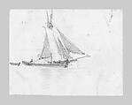 Sailboat Towing Dory (from Scrapbook), John Singer Sargent (American, Florence 1856–1925 London), Graphite on off-white wove paper, American