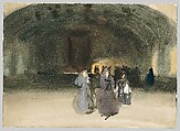 Women Approaching, John Singer Sargent (American, Florence 1856–1925 London), Watercolor and graphite on white wove paper, American