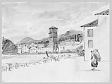 View of a Southern City, John Singer Sargent (American, Florence 1856–1925 London), Watercolor and graphite on off-white wove paper, American