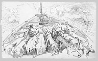 Cattle in Stern of a Boat, John Singer Sargent (American, Florence 1856–1925 London), Graphite on off-white wove paper, American