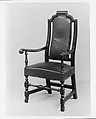 Leather armchair, Maple, birch, American