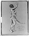 Study for The Pleiades, Elihu Vedder (American, New York 1836–1923 Rome), Charcoal on gray paper, American