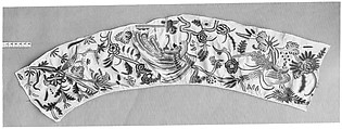 Valance, Cotton and linen twill embroidered with crewel wool, British