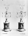 Candlestick, Metal, earthenware, glass, British