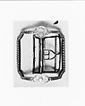 Shoe Buckle, Steel and silver plate on copper or brass