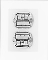 Shoe Buckle, Steel and silver plate on copper or brass