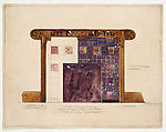 Design for mosaic mantel facing in residence of Mrs. Louis G. Kaufman, Short Hills, NJ, Louis C. Tiffany (American, New York 1848–1933 New York), Watercolor and graphite on off-white wove paper, American