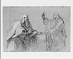 Study for "The Tribute Money", John Singleton Copley (American, Boston, Massachusetts 1738–1815 London), Black chalk and white-chalk heightening on blue laid paper, American