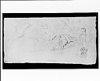 Study for "The Siege of Gibraltar": Sprawling Figures, John Singleton Copley (American, Boston, Massachusetts 1738–1815 London), Black chalk on off-white laid paper, American