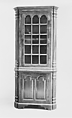 Corner Cupboard, Walnut, yellow pine, American