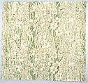 Poet's-narcissus textile, Associated Artists (1883–1907), Linen, woven and printed, American