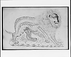 Lion, Pen and iron-gall ink and graphite on off-white wove paper, American