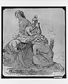 Indians Lamenting the Approach of the White Man (from McGuire Scrapbook), Frederick Stiles Agate (American, Sparta, New York 1803–1844 Sparta, New York), Pen and black ink, gray washes, and graphite on off-white wove paper, American
