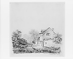 Village Landscape (from McGuire Scrapbook), Thomas Sidney Cooper (British, Canterbury, Kent 1803–1902 Harbledown), Graphite on off-white wove paper, American