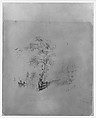 On the Rondout (from McGuire Scrapbook), Daniel Huntington (American, New York 1816–1906 New York), Graphite on off-white laid paper, American
