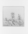 Landscape with Figure (from McGuire Scrapbook), William Sidney Mount (American, Setauket, New York 1807–1868 Setauket, New York), Graphite on off-white wove paper, American