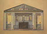 Design for church interior, Louis C. Tiffany (American, New York 1848–1933 New York), Watercolor on paper, American