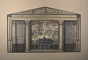 Design for chancel of chapel at St. Michael's Church, New York City, New York, Louis C. Tiffany (American, New York 1848–1933 New York), Watercolor, white gouache, black ink, and graphite on paper mounted on board in original shaped mat, American