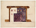 Design for mosaic mantel facing in residence of Mrs. Louis G. Kaufman, Short Hills, NJ, Louis C. Tiffany (American, New York 1848–1933 New York), Watercolor and graphite on off-white wove paper, American