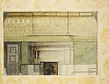 Design for Henry Field Memorial Gallery at the Art Institute of Chicago, Illinois, Louis C. Tiffany (American, New York 1848–1933 New York), Watercolor, pen and silver- and copper-colored metallic inks, brown and black inks, and graphite on off-white wove paper, American