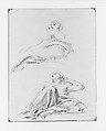 Reclining Figures, John Singer Sargent (American, Florence 1856–1925 London), Charcoal on white laid paper, American