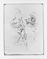 Two Male Figures, Possible Study for "Hell", John Singer Sargent (American, Florence 1856–1925 London), Charcoal on white laid paper, American