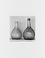 Figured bottle, Probably Isabella Glass Works/ New Brooklyn Glass Works (ca. 1850–1876), Blown-molded glass, American