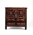 Chest with Drawers, Oak, pine, maple, American