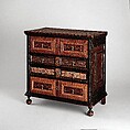 Chest of Drawers, Painted red oak, white oak, white pine,
yellow pine, American