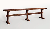 Trestle Table, Yellow pine, oak, American